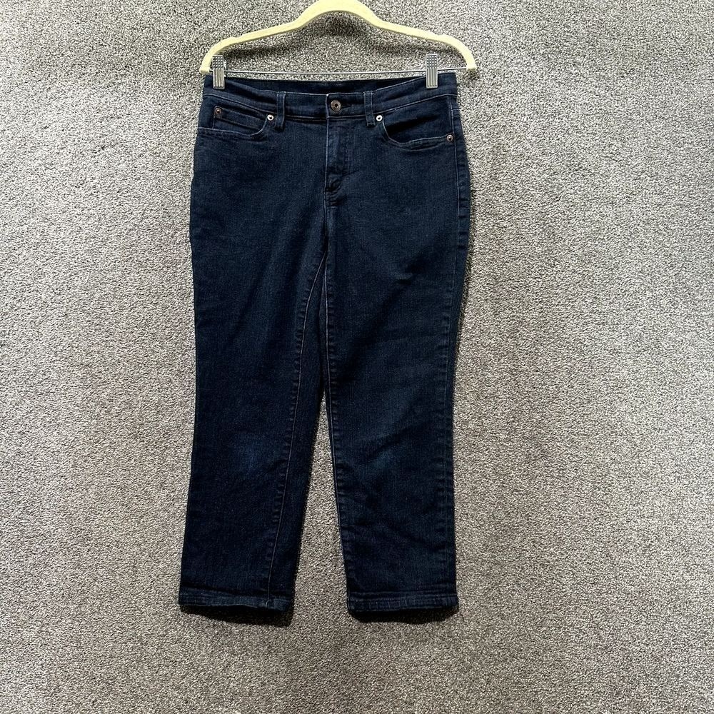 Duluth Trading Jeans Women 6 Blue Daily Denim Capri Mid Rise Straight Leg